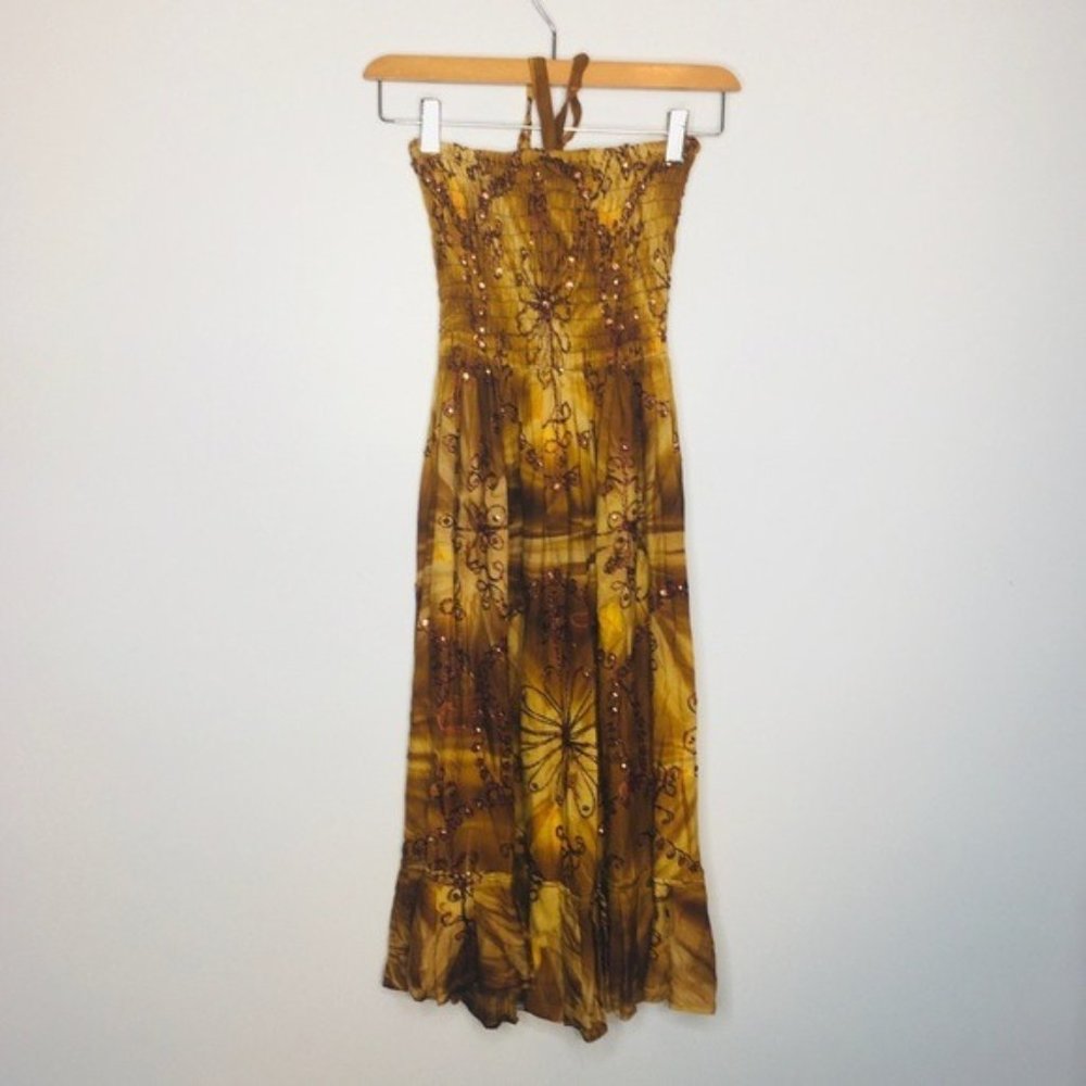 Vintage swim Cover Up sequined Halter top